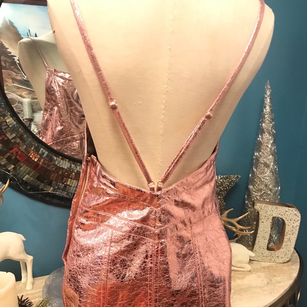 For Love & Lemons Luna Metallic Pink NWT 💗size M - Picture 12 of 16